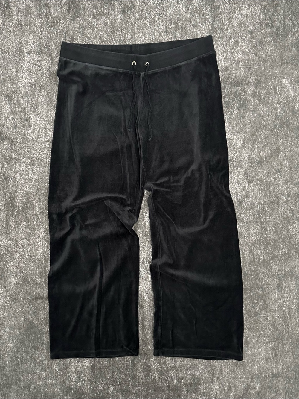 Juicy Couture Black Velour Sweatpants • Size L • Pink Label